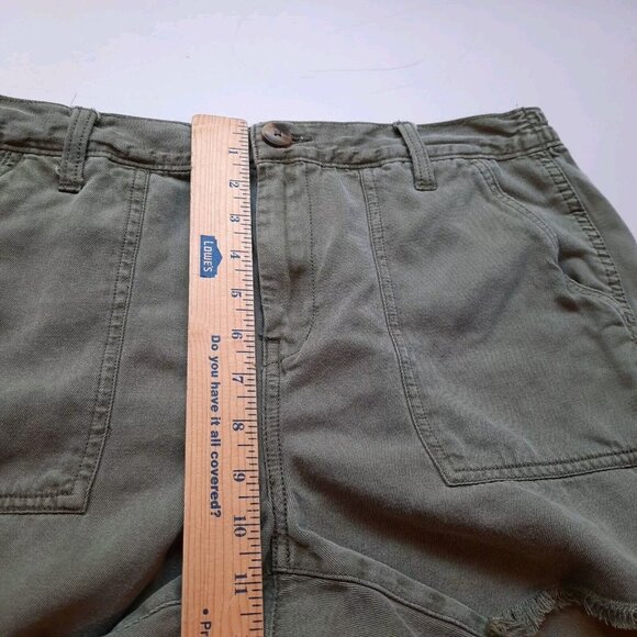 Aerie Shorts Womens Medium Green High Rise Utility Cutoff Military Boho Gorpcore - Picture 7 of 9